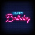 happy birthday pink neon sign