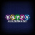 Happy Childrens Day Neon Sign