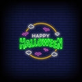 Happy Halloween In Neon Sign