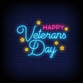 Happy Veterans Day Neon Sign