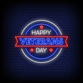 Happy Veterans Day Neon Sign