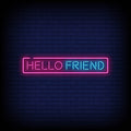 Hello friend pink neon sign