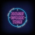 home work time pink neon sign