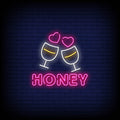 honey pink neon sign