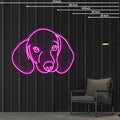 Hunting dog pink neon sign