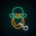 Irishman With Smoking Pipe Neon Sign