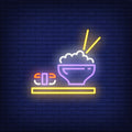 Japanese Dishes With Sushi And Rice Neon Sign