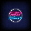 Keep Distance Neon Sign - Pink Neon Sign