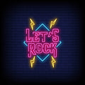 Lets Rock Neon Sign - Pink Neon Sign