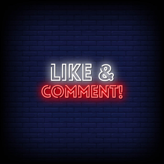 Neon Comment. Sign Like And Comment Neon Sign — make neon sign