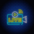 Live Button Neon Sign