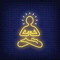 Meditating Person Silhouette Neon Sign