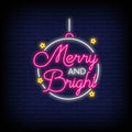 Merry And Bright In Neon Sign - Pink Neon Sign