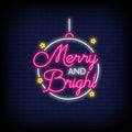 Merry And Bright In Neon Sign - Pink Neon Sign