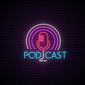 Microphone Podcast Neon Sign