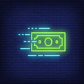 Moving Dollar Bill Neon Sign