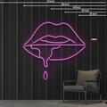 Neon Sign Lips Dripping