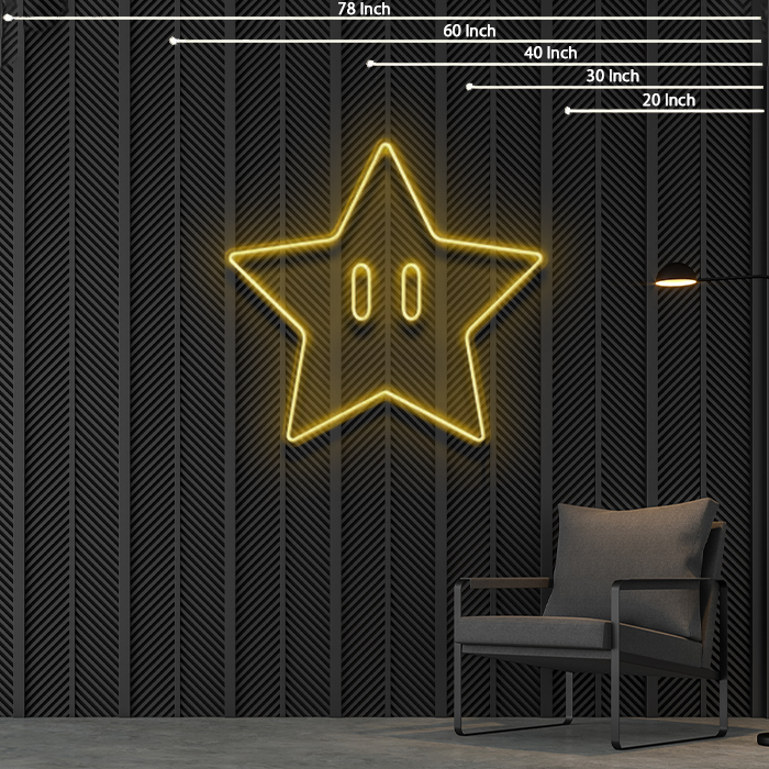 Neon Sign Mario - Starpower Perfect for Gamers & Events — make neon sign