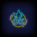 Ok Button Neon Sign