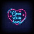 Open Your Heart Neon Sign