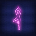 Person Doing Yoga Neon Sign - Neon Pink Aesthetic