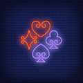 Playing Card Suits Neon Sign