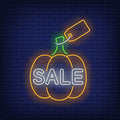 Pumpkin With Label Neon Sign