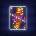 Queen Of Hearts Playing Card Neon Sign