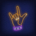 Rock Gesture Neon Sign