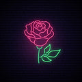 Rose Neon Sign - Neon Pink Aesthetic