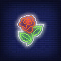 Rose Sew-on Patch Neon Sign