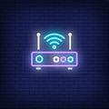 Router With Signal Symbol Neon Sign