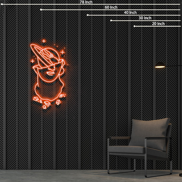 Saturn Head Neon Sign
