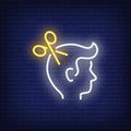 Scissors And Man Head Neon Sign Perfect For Salon