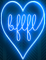 BFLFL with Heart Neon Sign in Light Blue 23x30 inches