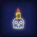 Skull Candle Neon Sign