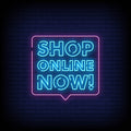 Shop Online Now Neon Sign