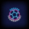 Soccer Tournament Logo In Neon Sign