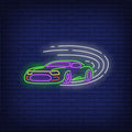Sport Car Driving Fast Neon Sign