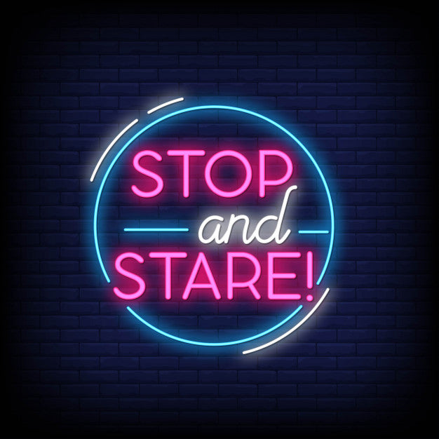 Stop And Stare Neon Sign - Pink Neon Sign — make neon sign