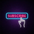 Subscribe Button Neon Sign - Neon Pink Aesthetic