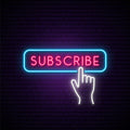 Subscribe Button Neon Sign - Neon Pink Aesthetic