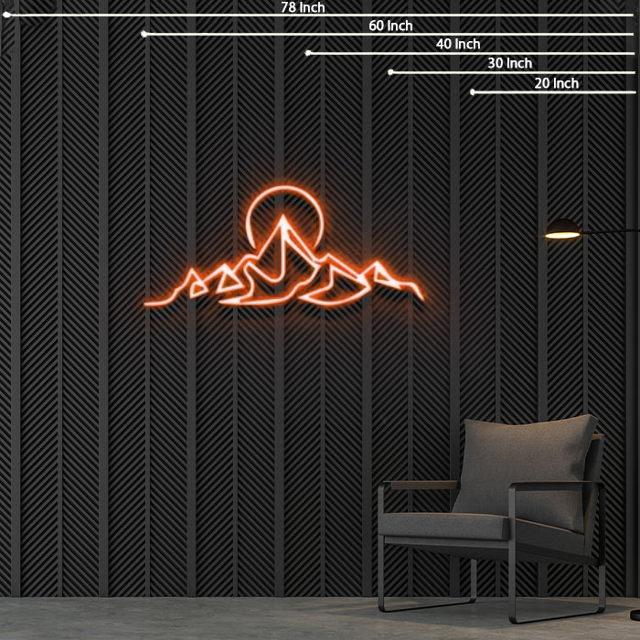 Sun Above Hills Neon Sign