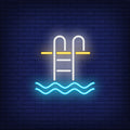 Swimming Pool Ladder Neon Sign