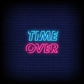 Time Over Neon Sign