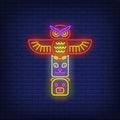 Totem Pole With Animals Neon Sign