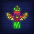 Totem Pole With Bird Neon Sign