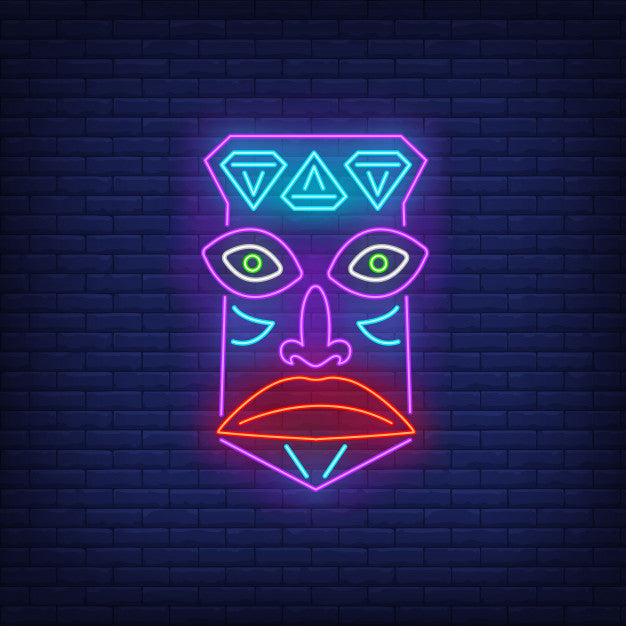 Tribal Mask Neon Sign — make neon sign