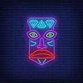 Tribal Mask Neon Sign