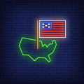 USA On Map Neon Sign